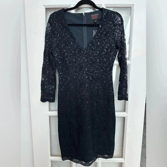 Banana Republic L'Wren Scott Collection Navy Lace Metallic Dress Size 4 NWT - Picture 14 of 15